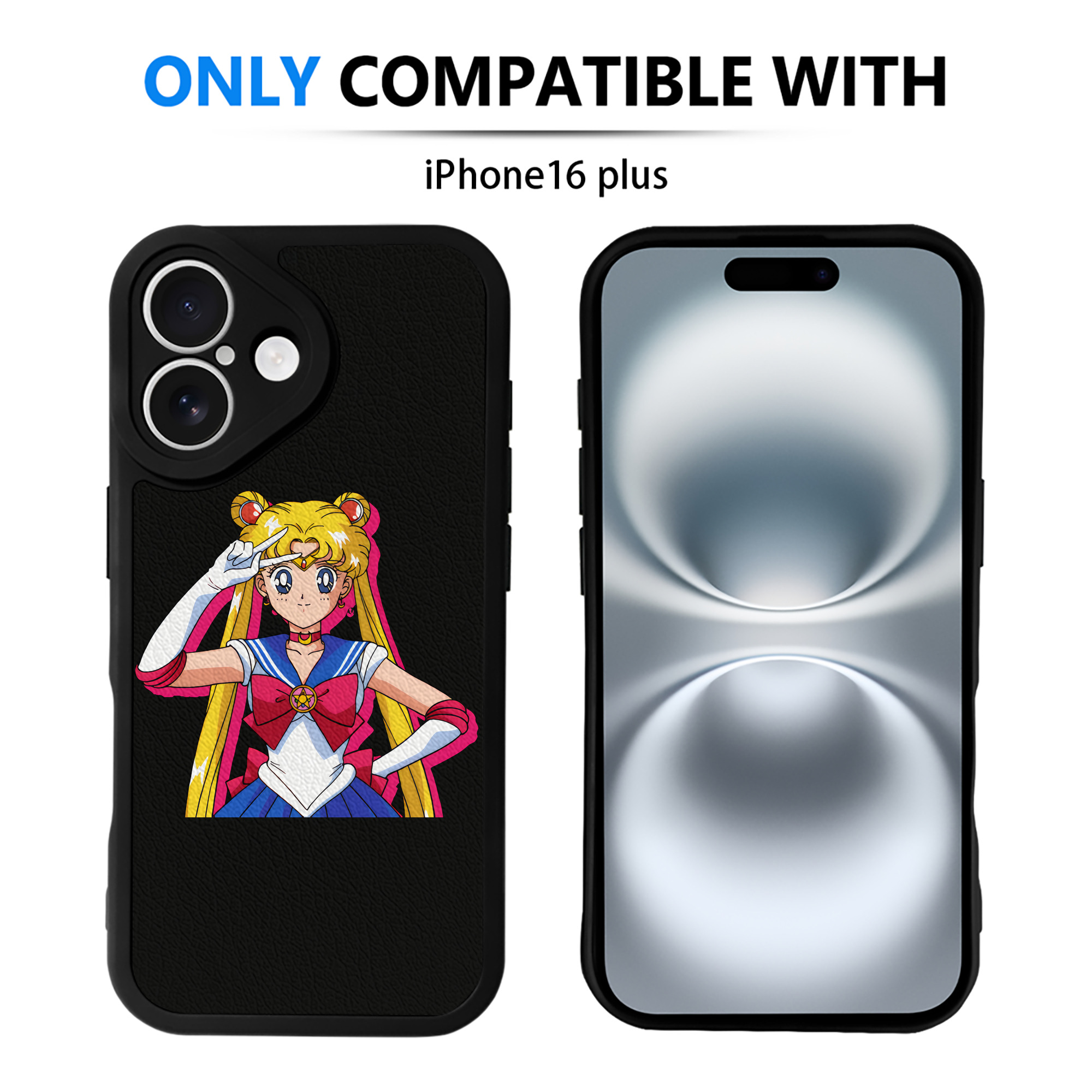 （画像用） 美少女戦士セーラームーン 月野 うさぎ つきの うさぎ Sailor Moon Tsukino Usagi 【iPhone 16シリーズ対応】シリコンスマホケース（レザー調） 材質：シリコン